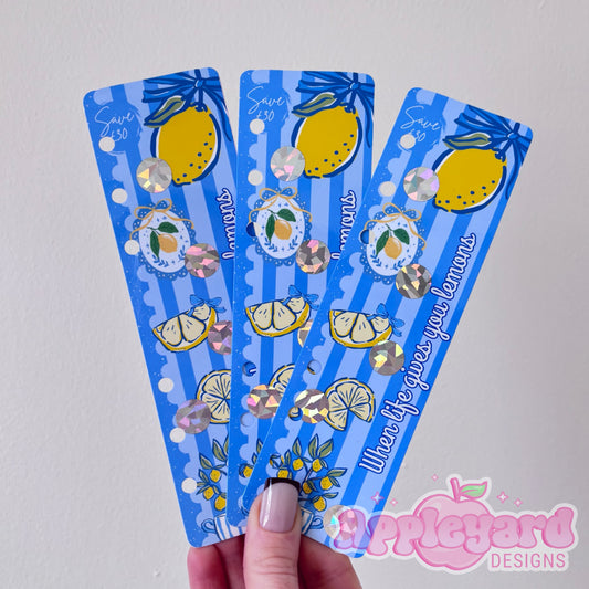 Lemon bookmark scratch off tracker