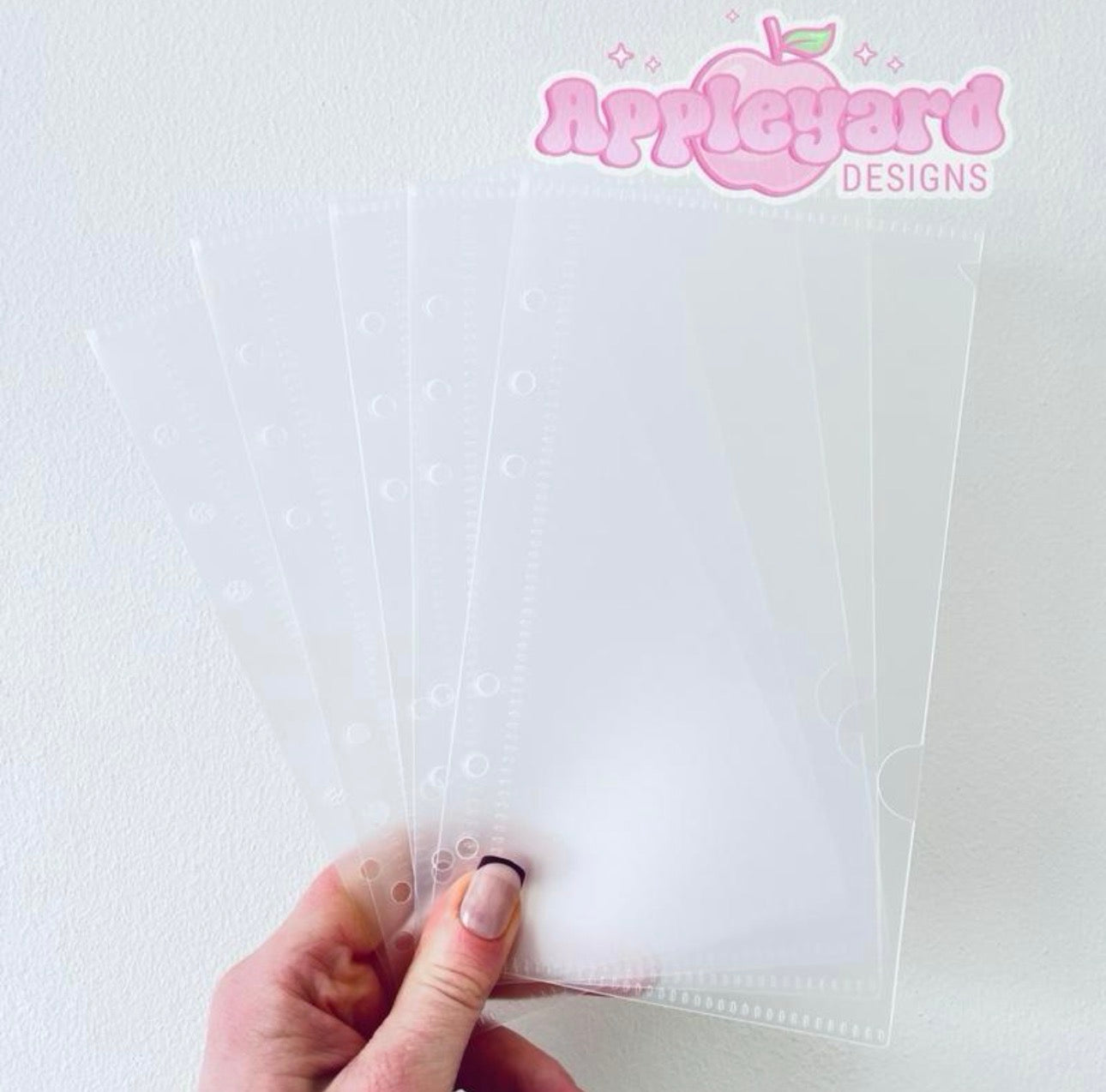 5 x  frosted zipless binder wallets