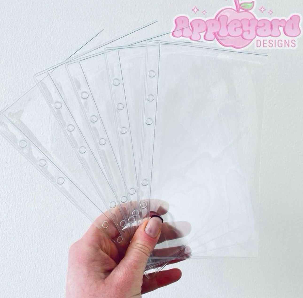 5 x clear zipless binder wallets