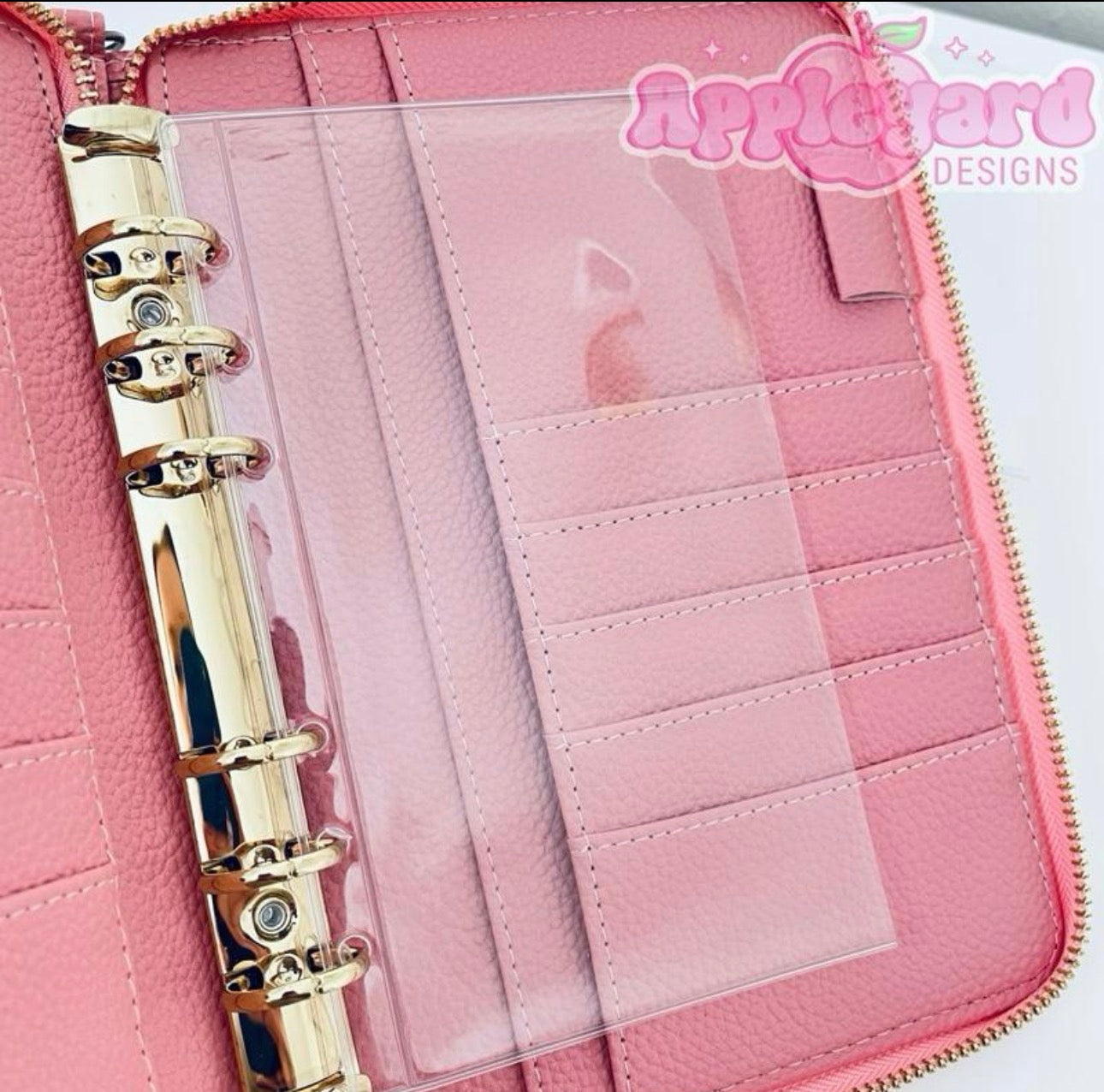 5 x clear zipless binder wallets