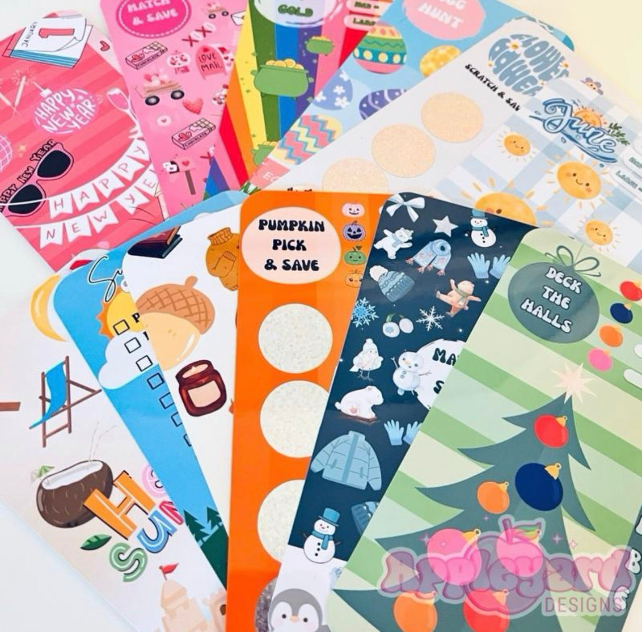 12 month Annual Savings Cash stuffing challenge cards