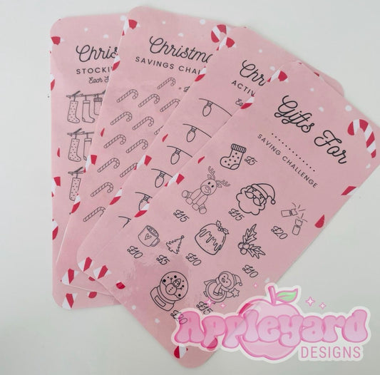 Set of 4 Christmas Savings Challenge Cards