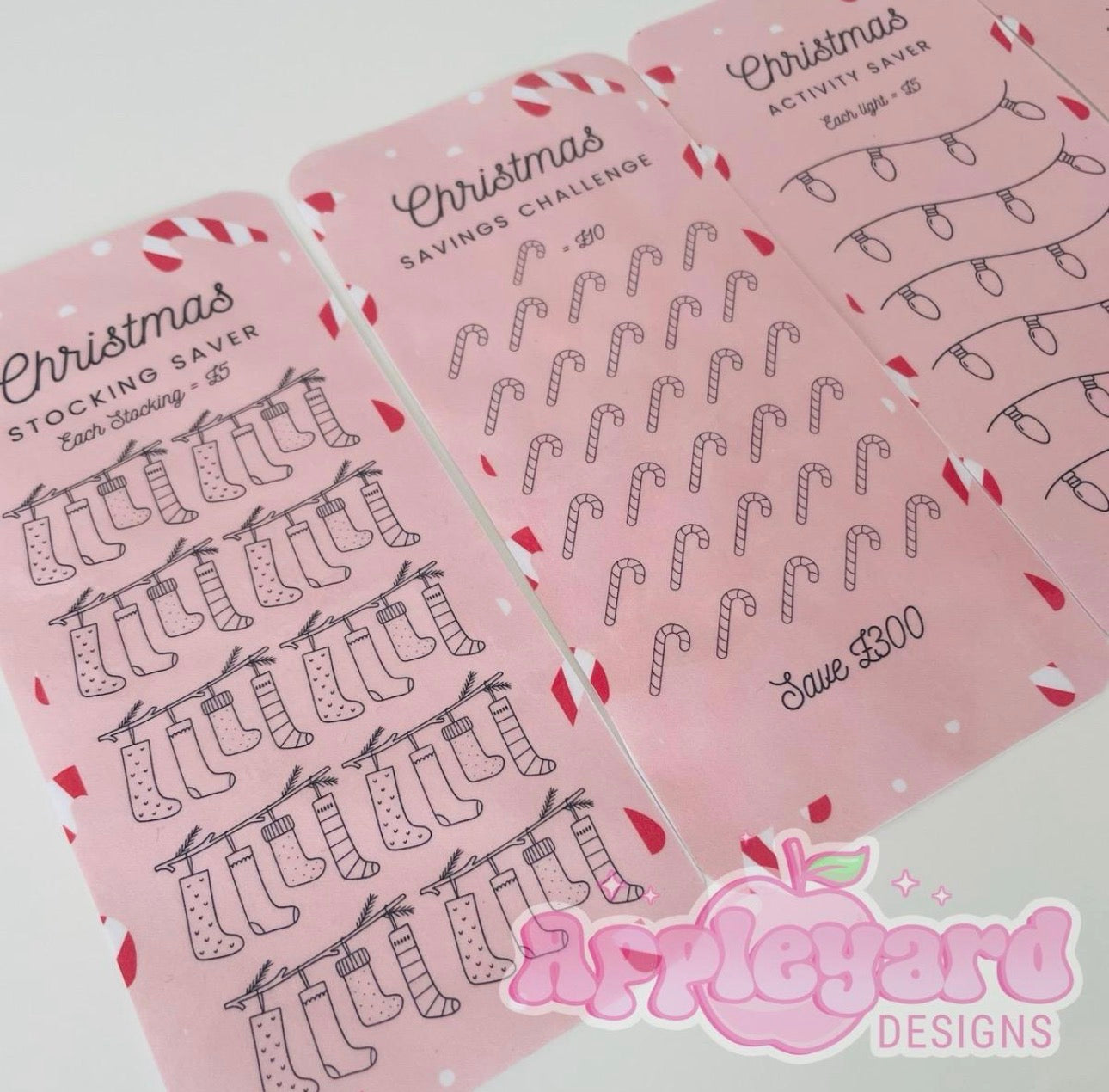 Set of 4 Christmas Savings Challenge Cards